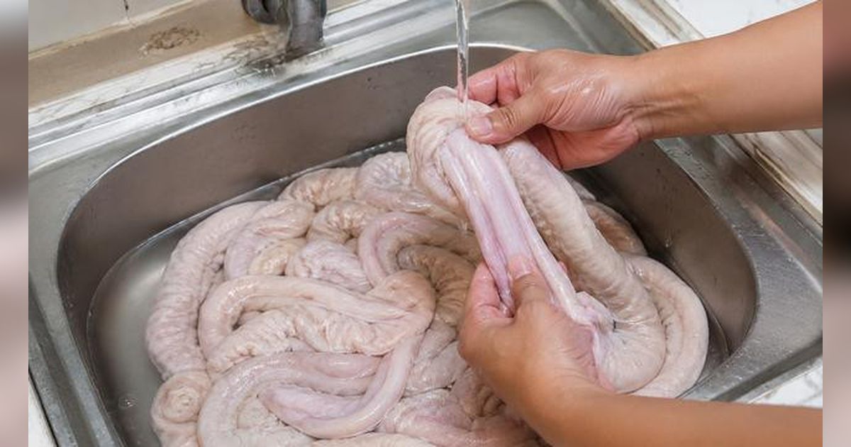 Tips Mencuci Usus Sapi, Bau Amis Hilang dan Hasilnya Empuk