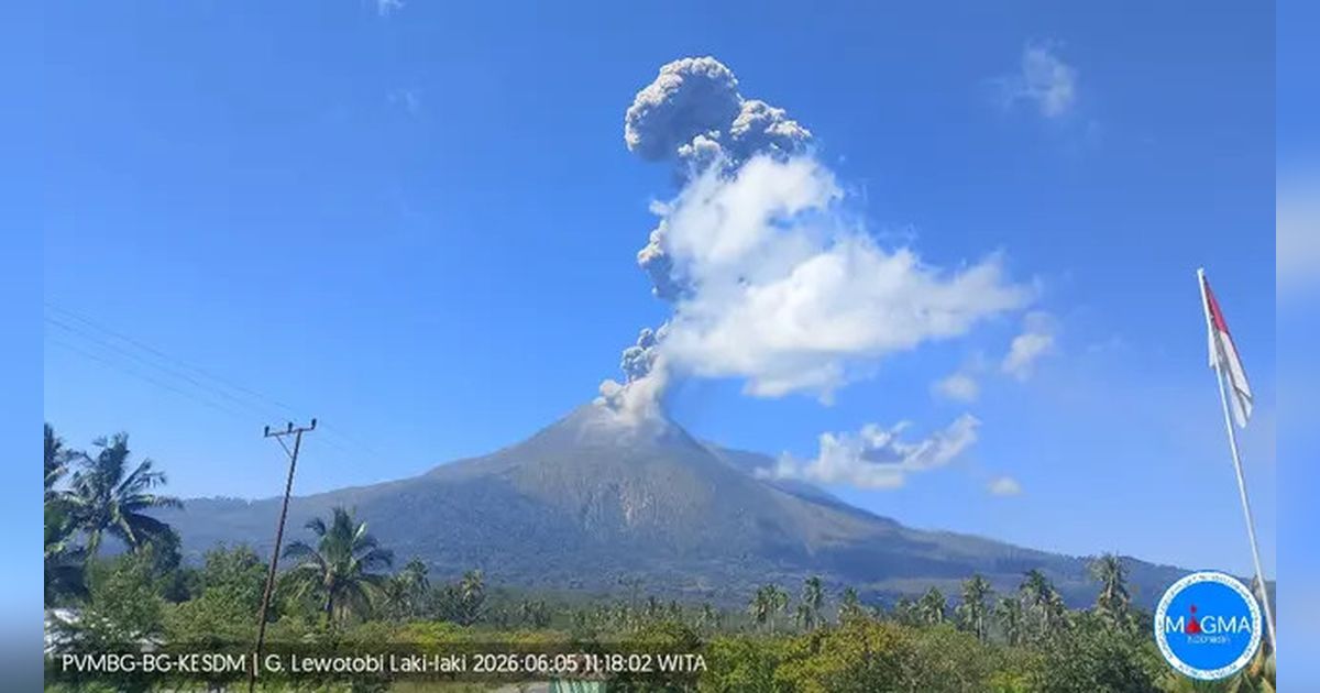 Gunung Lewotobi Laki-Laki Kembali Aktif, Warga Diimbau Kosongkan Radius 5 Km