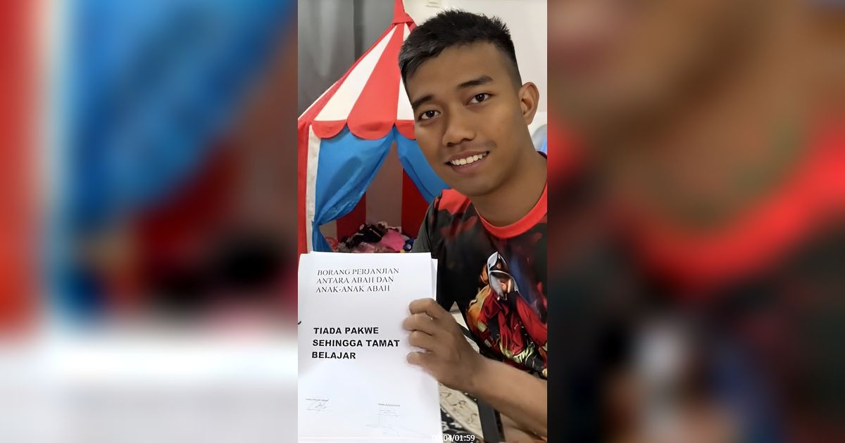 Momen Gemas Ayah Minta Anak Balitanya Tanda Tangan Kontrak Agar Tak Pacaran hingga Lulus Kuliah