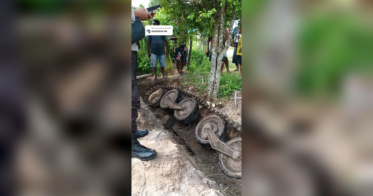 Viral Penemuan Tank Terkubur di Dalam Tanah di Papua, Diduga Peninggalan Perang Dunia II
