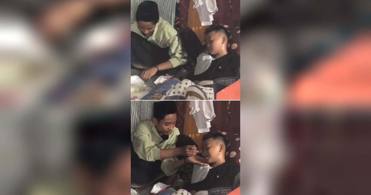 Viral Momen Pengurus Kamar Pesantren Rawat Santri yang Tengah Sakit, Rela Cuma Tidur 1 Jam