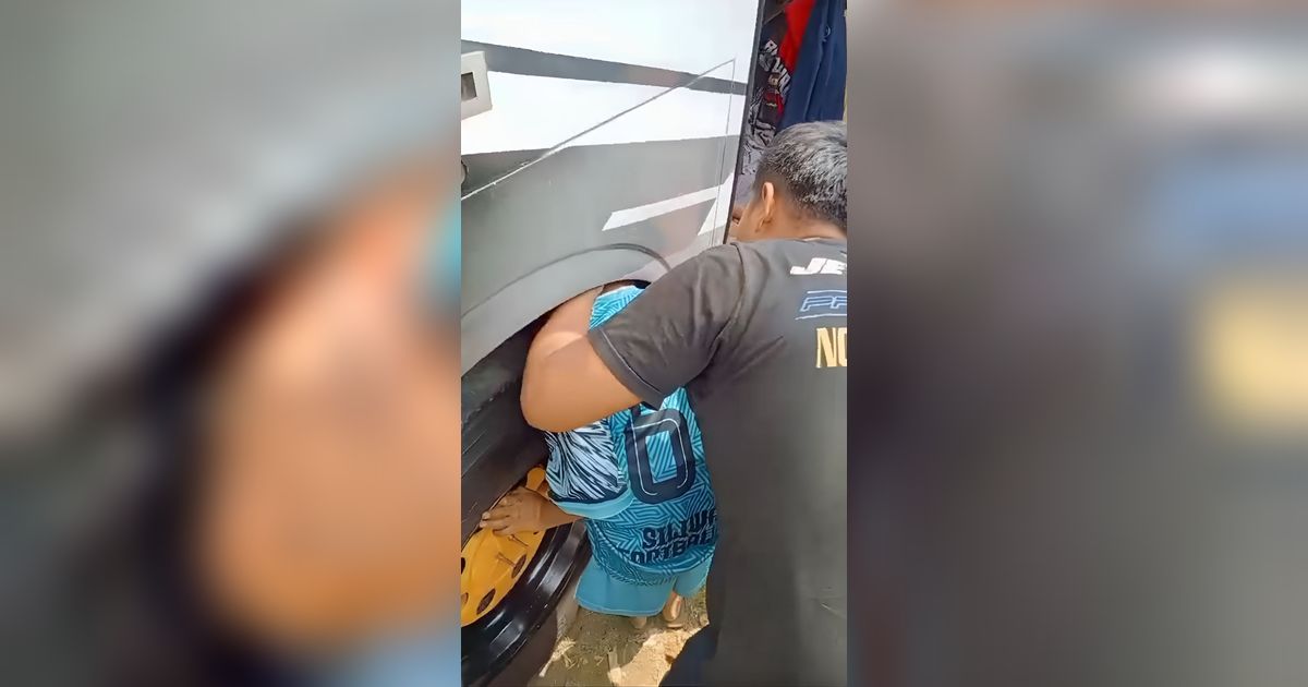 Viral Bocah Bikin Geger Kepalanya Tersangkut di Celah Roda Bus, Begitu Lepas Malah Nyengir