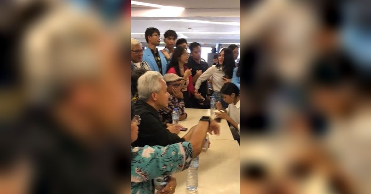 Orang Lain Sibuk Berebut Minta Foto, Wanita Ini Justru ‘Tak Peduli’ Tetap Habiskan Makanannya di Depan Bacapres Ganteng