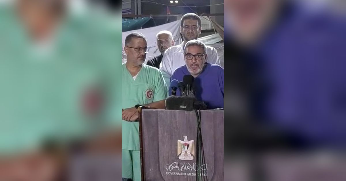 Dokter RS Gaza Gelar Konferensi Pers di Tengah Tumpukan Jenazah Korban Bom Israel