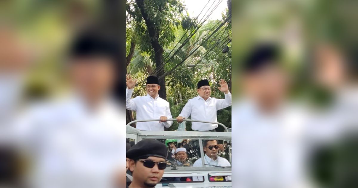 Iring-iringan Pasangan Anies-Cak Imin Lewat Depan Rumah Megawati Menuju KPU, Ada Teriakan 'AMIN Presiden'