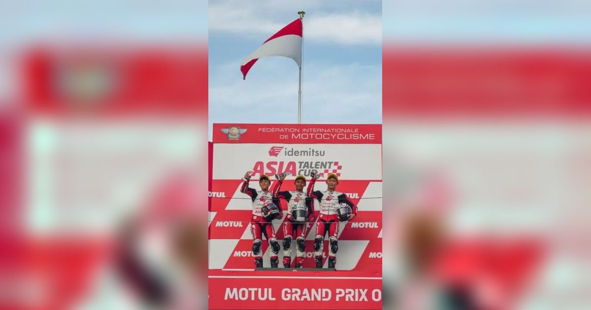 Pembalap Bocil Ini Kumandangkan Indonesia Raya 2 Kali di Sirkuit Motegi, Jepang