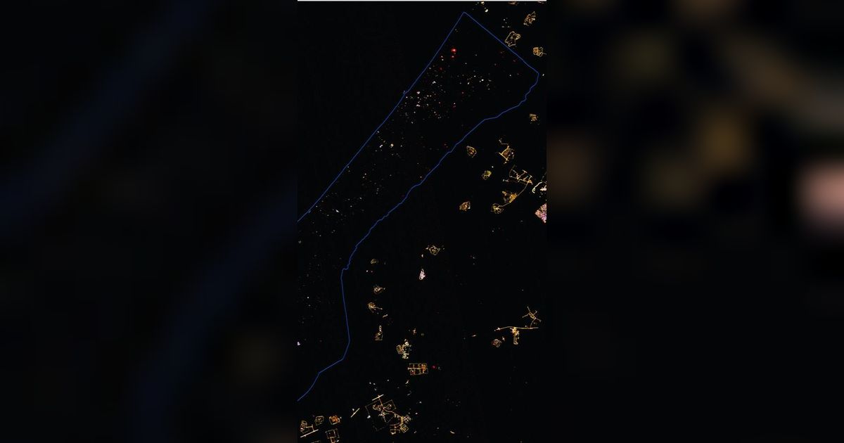 Ngeri! Akibat Listrik Diputus Israel, Begini Perbandingan Citra Satelit Kondisi Jalur Gaza di Malam Hari