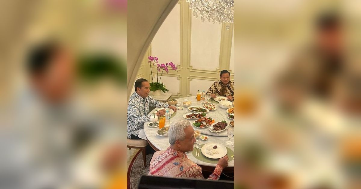 Momen Akrab Tiga Capres Makan Siang Bareng Jokowi, Anies Paling Semringah