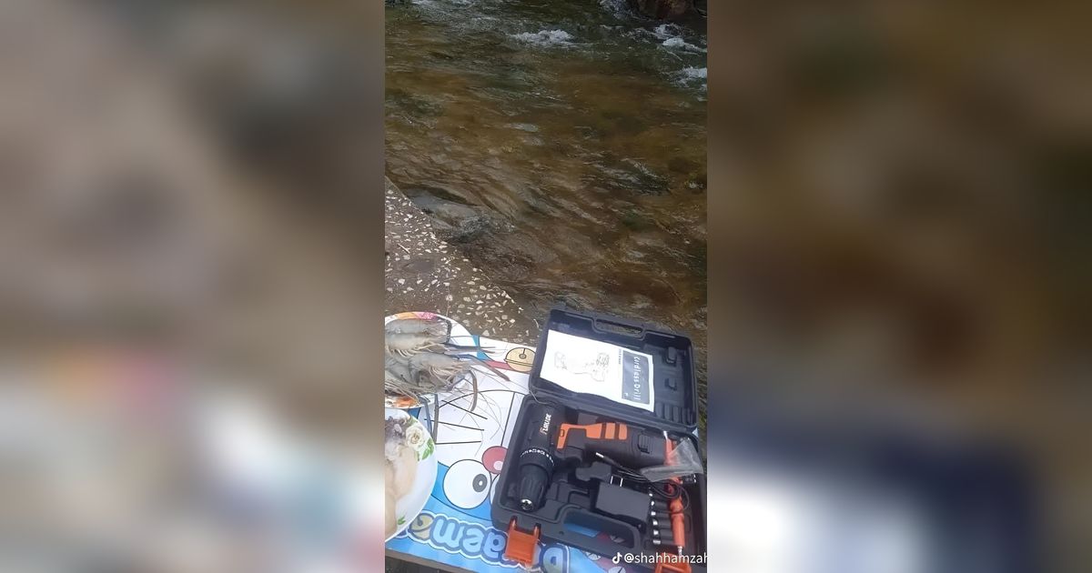 Niatnya Healing Masak Seafood di Tepi Sungai, Sudah Membayangkan Udang dan Sotong Bakar, Eh Salah Bawa Koper Bor