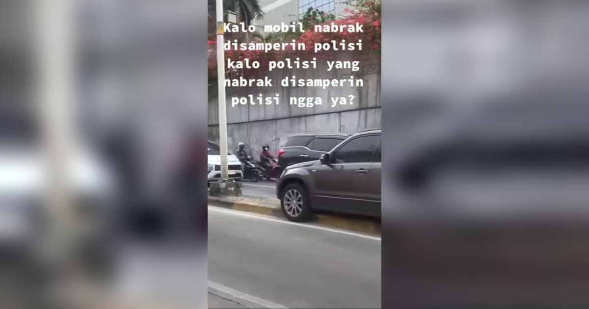 Viral Mobil Berpelat Polri Tabrak Tiang Lampu & Tersangkut di Pembatasan Jalan Pondok Indah, Ini Kata Polisi