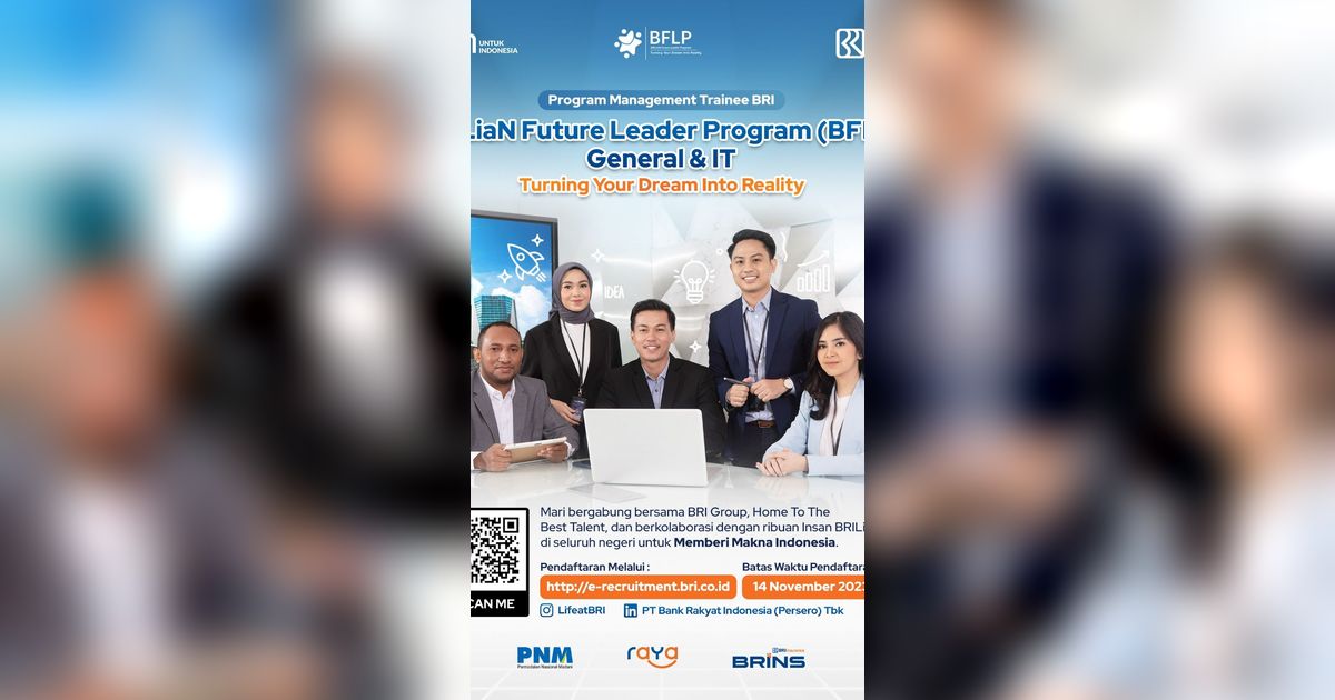 Gaet Talenta Unggul, BRI Kembali Buka BRILiaN Future Leader Program General dan IT