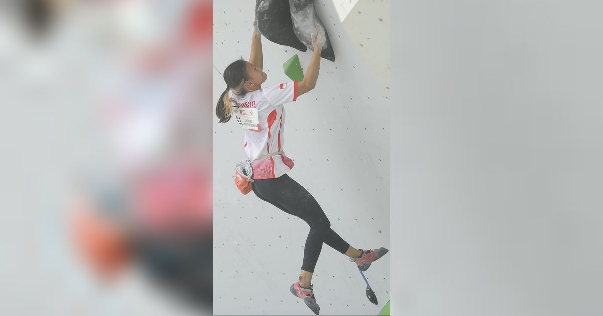 FOTO: Perjuangan Atlet Panjat Tebing Sukma Lintang Cahyani Rebut Tiket Olimpiade Paris 2024