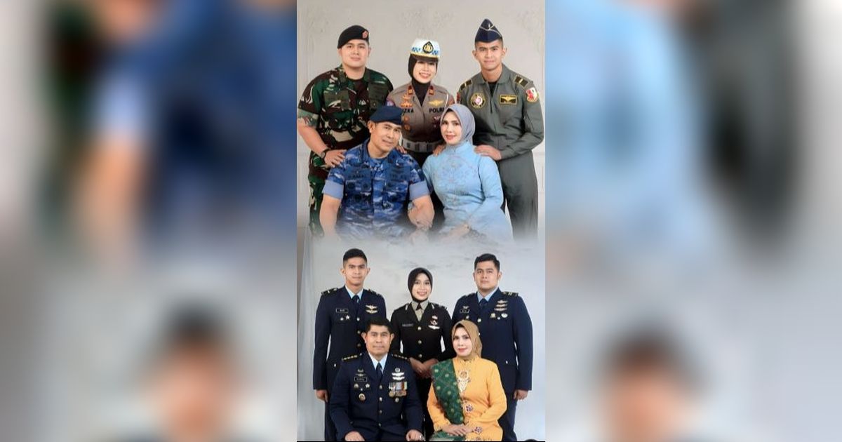 Potret Satu Keluarga ini Perwira TNI-Polri, Ayah Kolonel, 2 Putra Letnan & 1 Putri Iptu