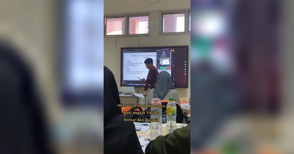 Panggilan VC dari Ibu Datang Saat Presentasi di Kelas, Abaikan Ledekan Berakhir Pujian