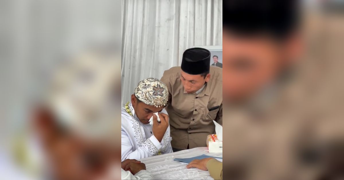 Teringat Almarhum Ayah dan Ibu, Mempelai Pria Ini Tak Kuasa Tahan Tangis saat Ucap Ijab Kabul