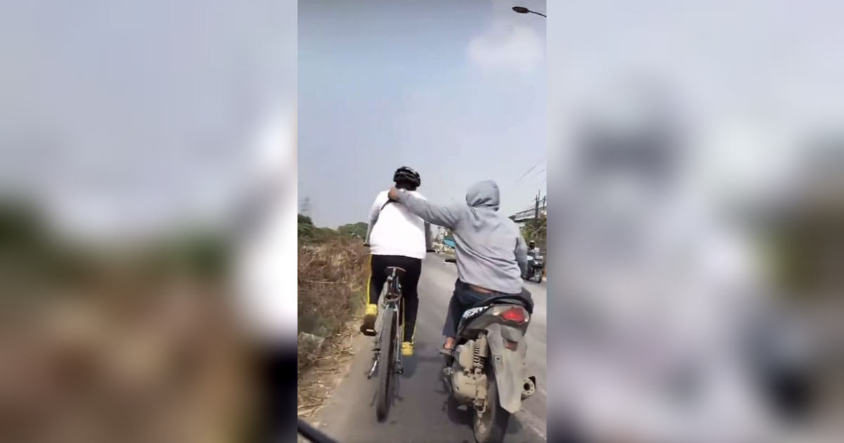 Viral Pesepeda di Tambun Bekasi Dijambret Pengendara Motor, Korbannya Sampai Jatuh