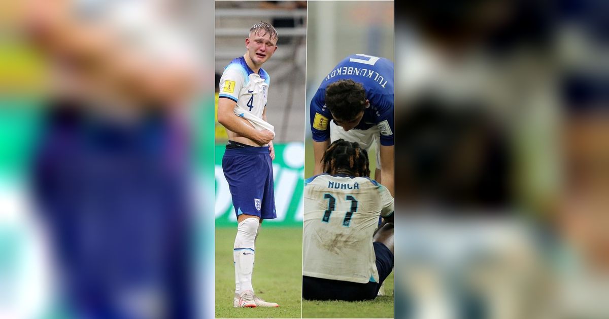 FOTO: Wajah-Wajah Sedih hingga Tangis Pemain Timnas Inggris Usai Tersingkir dari Piala Dunia U-17