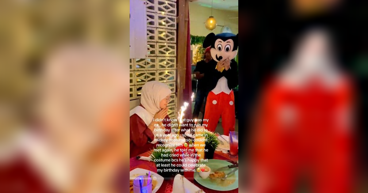 Pria Nyamar Jadi Badut Mickey Mouse ke Ulang Tahun Mantan Pacar, Alasannya Bikin Tersentuh