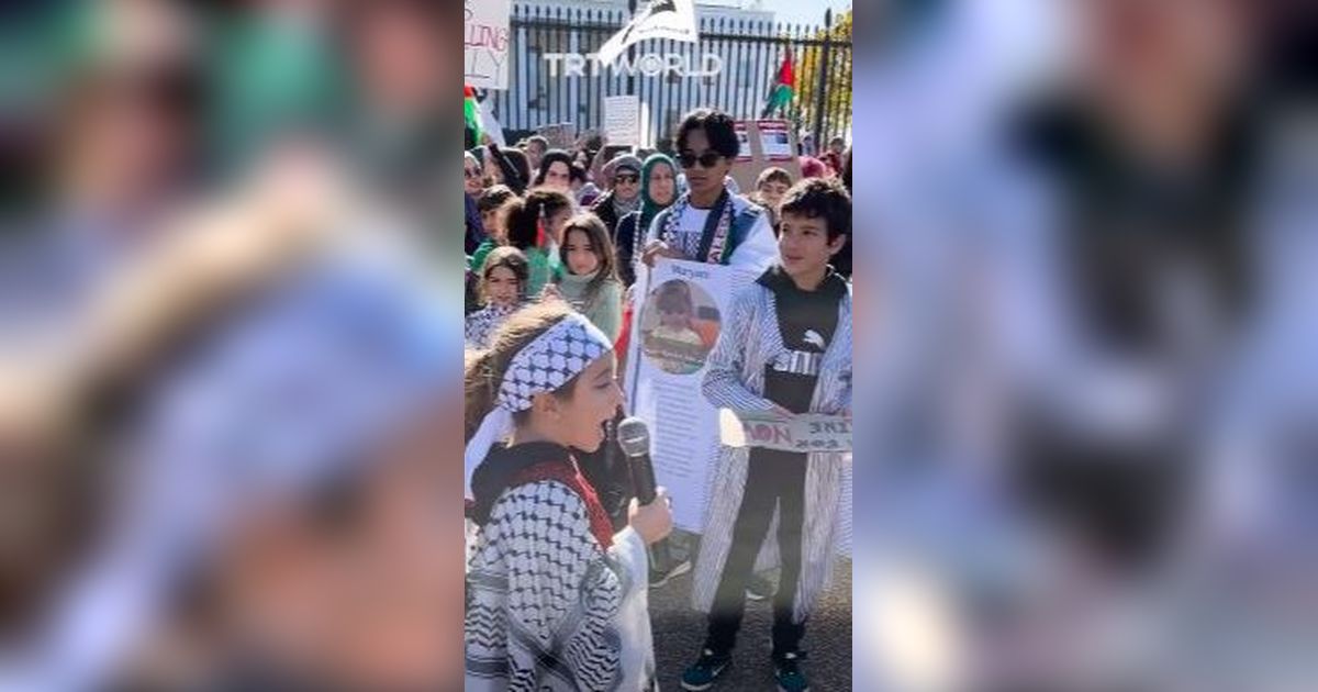 Video Anak-Anak Amerika Demo Bela Palestina di Depan Gedung Putih, Desak Israel Berhenti Bunuh Anak-Anak Gaza
