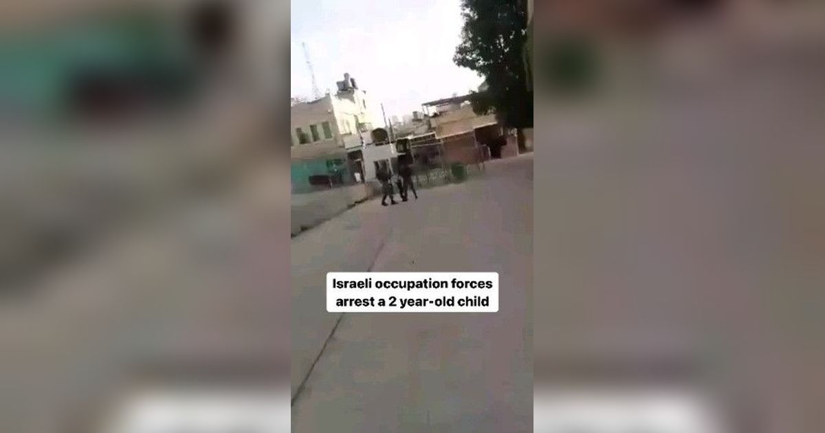 Momen Tentara Israel Tangkap Anak Usia 2 Tahun, Aksinya Justru Ditertawakan 'Mau Rebutan Pampers Beraninya sama Bocah'