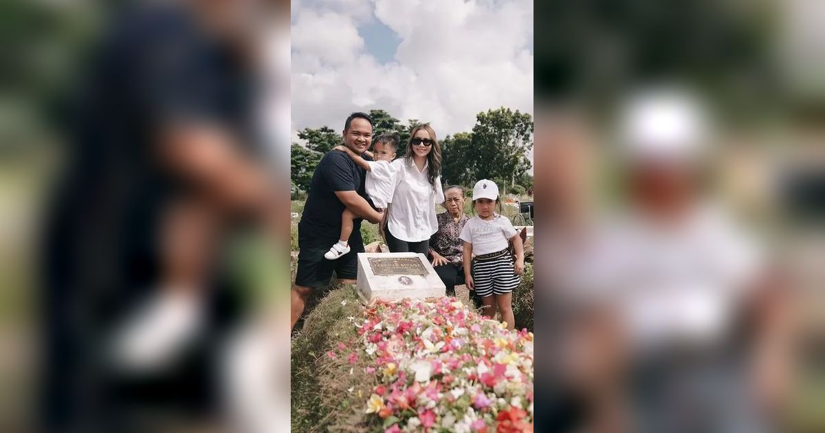 Potret Momo Geisha Ziarah ke Makam Ayah di Pekanbaru, Anak-Anak Pertama Kali ke Kampung Halaman