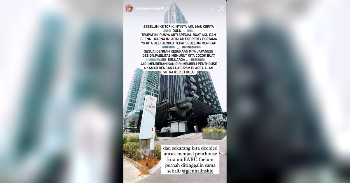 Intip 9 Potret Penthouse Mewah Milik Chelsea Olivia dan Glenn Alinskie Yang Dijual Dengan Harga Fantastis, Dengan Desain Ala Hunian Jepang