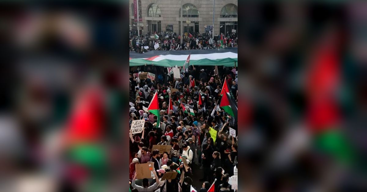 Demo Terbesar dalam Sejarah AS, Ratusan Ribu Orang Dukung Palestina di Washington