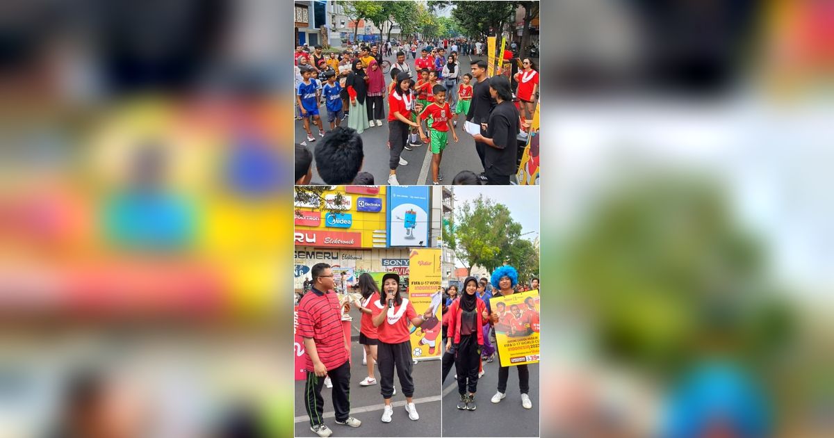 FOTO: Sampai di Solo, Iring-Iringan Kirab Sosialisasi Piala Dunia U-17 2023 Disambut Meriah Oleh Warga