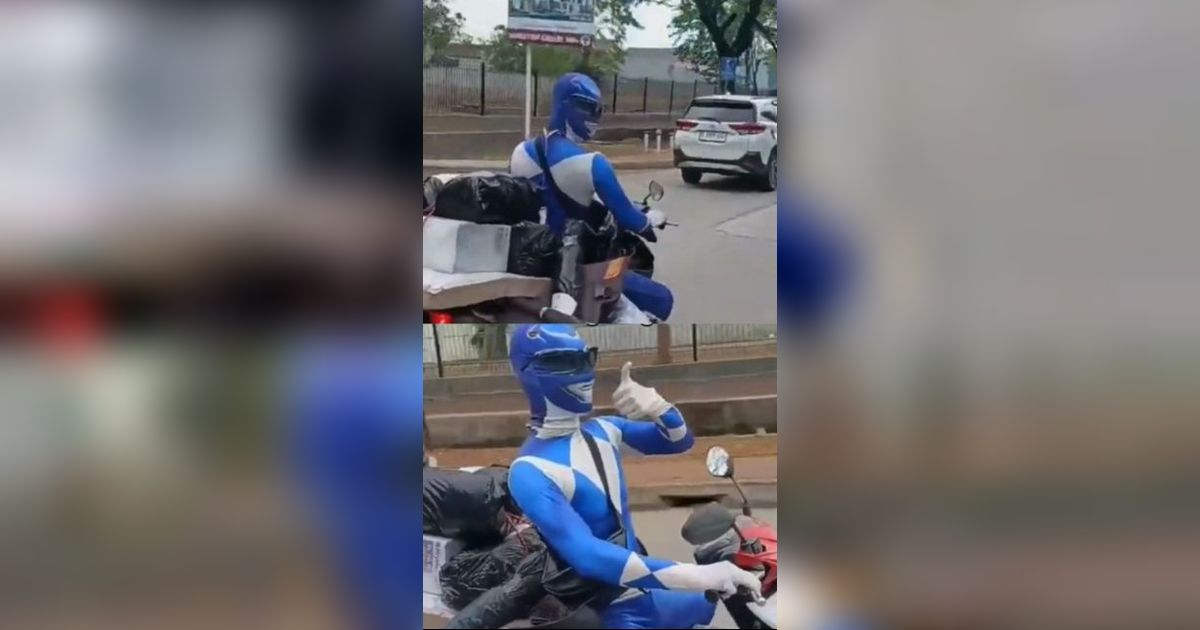 Viral Aksi Pengantar Paket Pakai Kostum Power Rangers, Unik Curi Perhatian