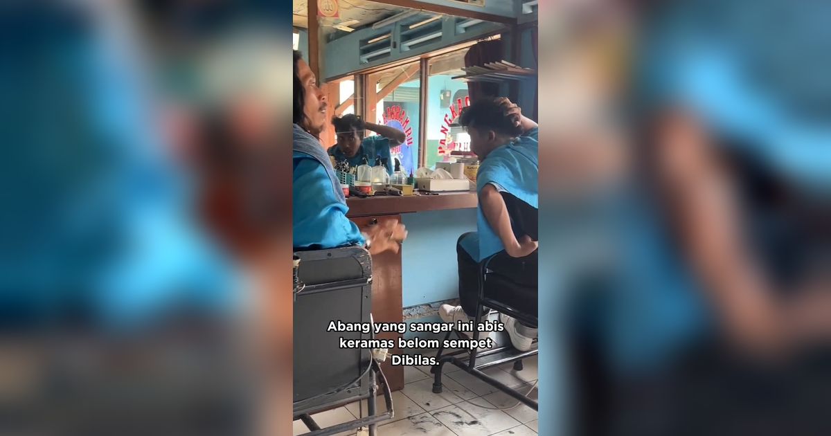 Momen Ngakak Token Listrik Tukang Pangkas Tiba-Tiba Habis Saat Customer Baru Dicukur Setengah, Penampilannya Aneh Banget