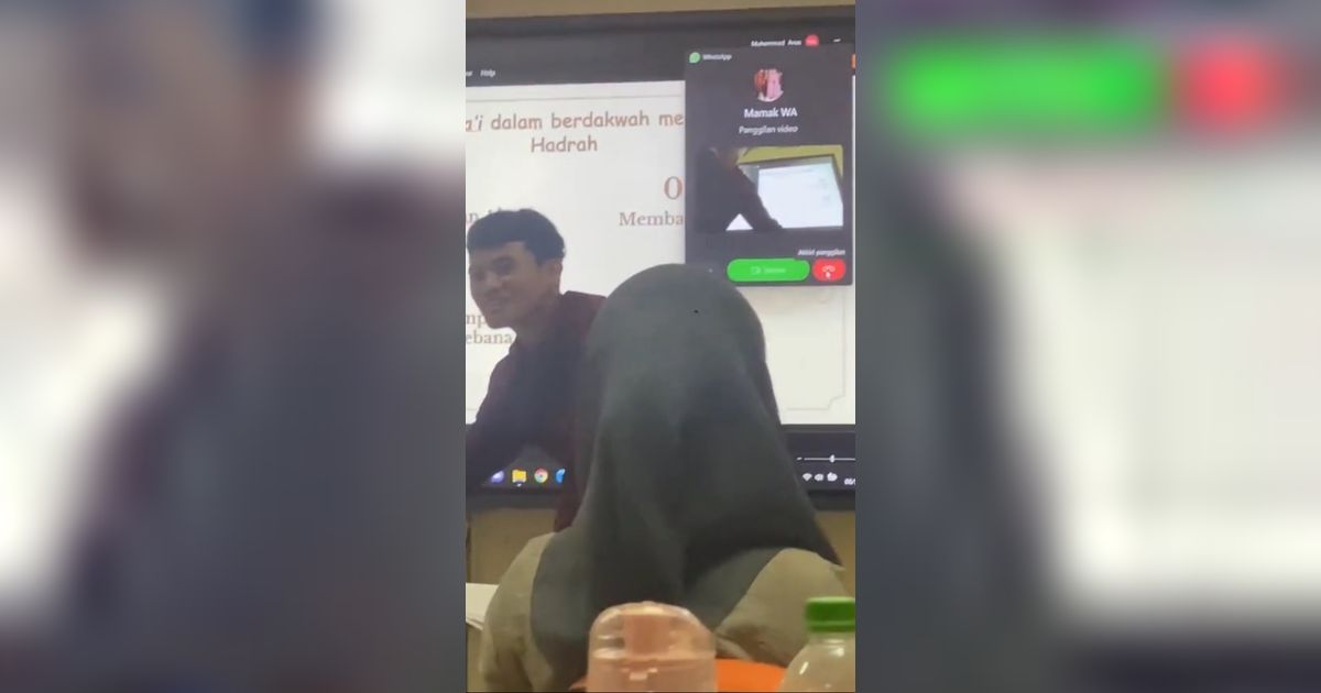 Terima Video Call dari Ibu saat Tengah Presentasi, Reaksi Mahasiswa Ini Tuai Pujian Warganet