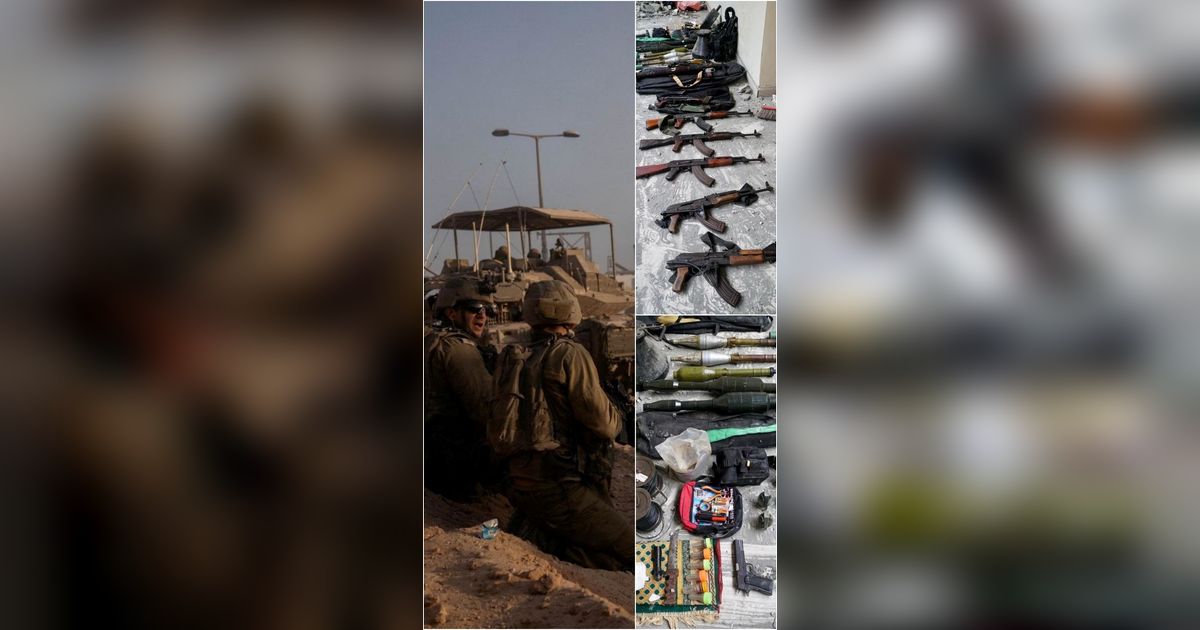 FOTO: Tentara Zionis Israel Temukan Deretan Senjata Hamas, Ini Penampakannya dari AK-47 hingga Roket Anti-Tank