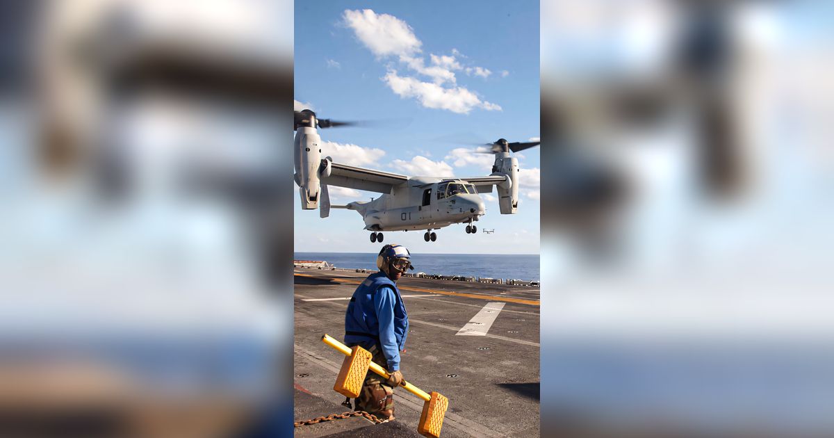 Begini Wujud Pesawat Osprey Milik AS Berjuluk Penghasil Janda yang Baru Jatuh di Jepang
