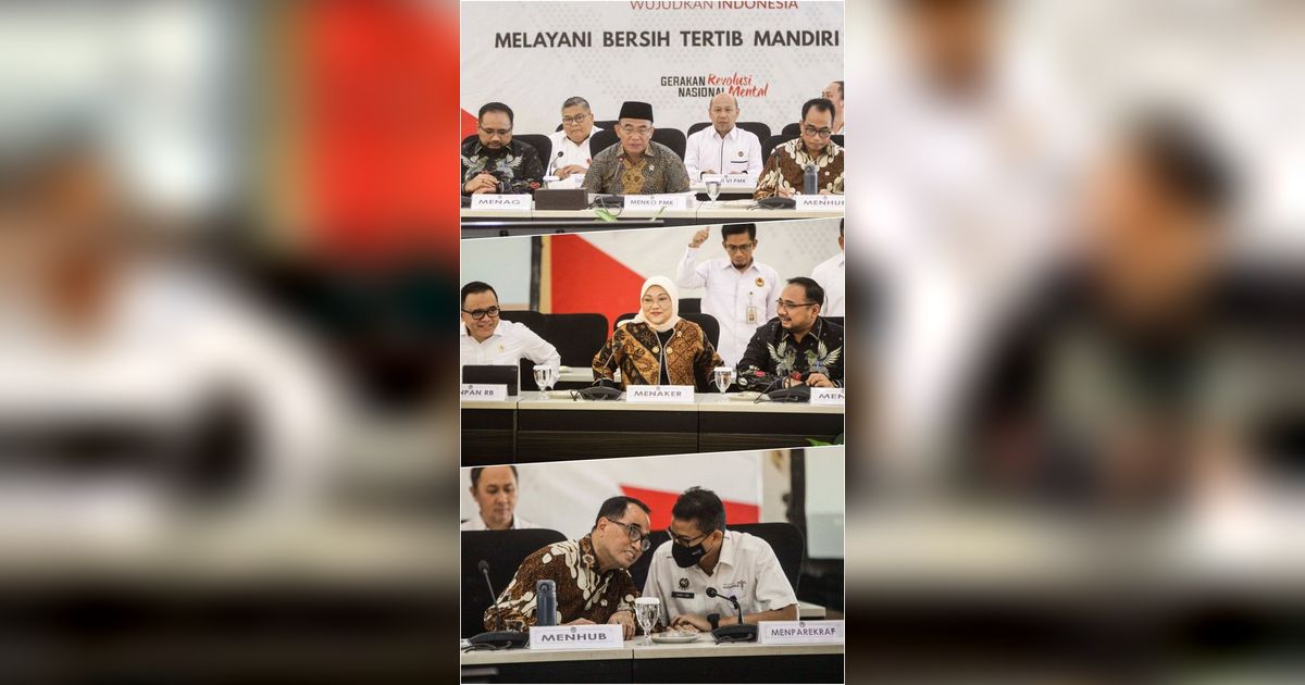 FOTO: Rakor Enam Menteri Bahas Persiapan Natal dan Tahun Baru 2024, Menko PMK Muhadjir Effendy Prediksi Akan Ada Lonjakan 107 Juta Pemudik