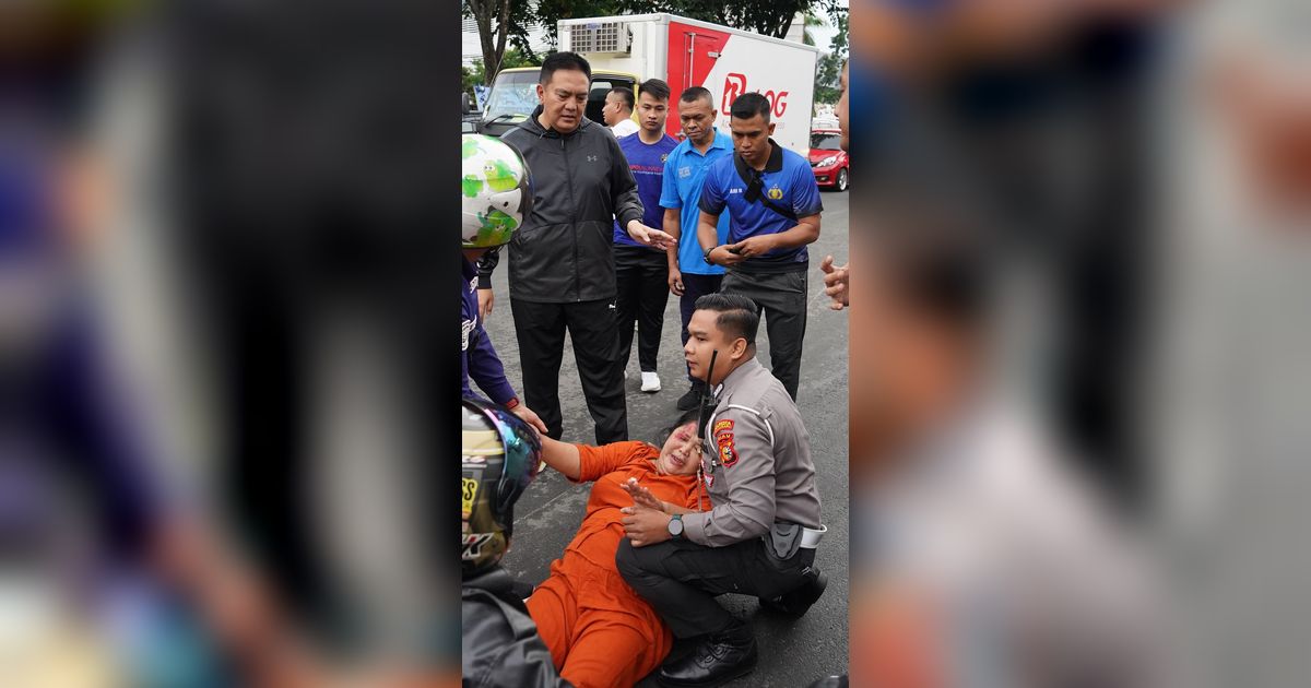 Lihat Wanita Ditabrak Mobil saat Lari Pagi, Jenderal Polisi Langsung Gendong dan Bawa ke RS