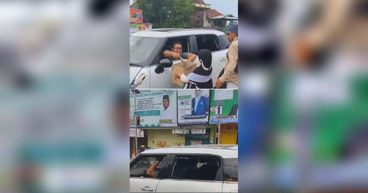 Sedang Santai di Jalan, Aksi Pengendara Mobil Beri Rp 10 Juta untuk Sumbangan Palestina Ini Curi Perhatian