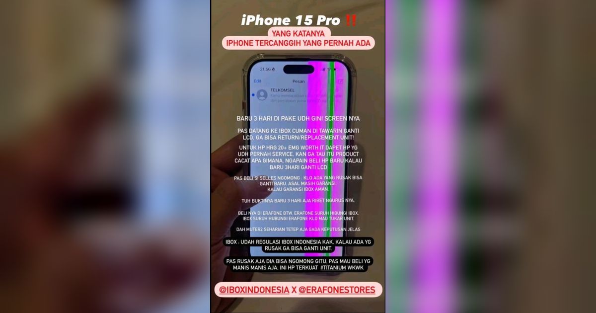Viral Keluhan Netizen Soal iPhone 15 Pro, LCD Rusak Setelah 3 Hari Pembelian