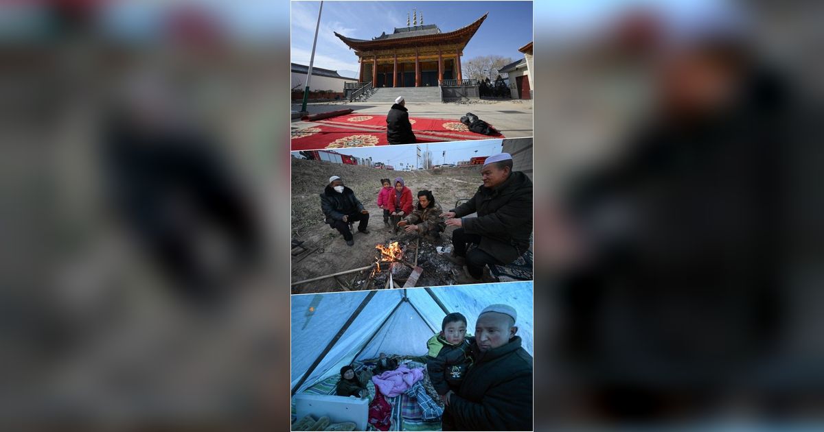 FOTO: Potret Ketabahan Warga Muslim China yang Jadi Korban Gempa Bumi di Gansu Menghadapi Tantangan Suhu Ekstrem di Tenda Darurat