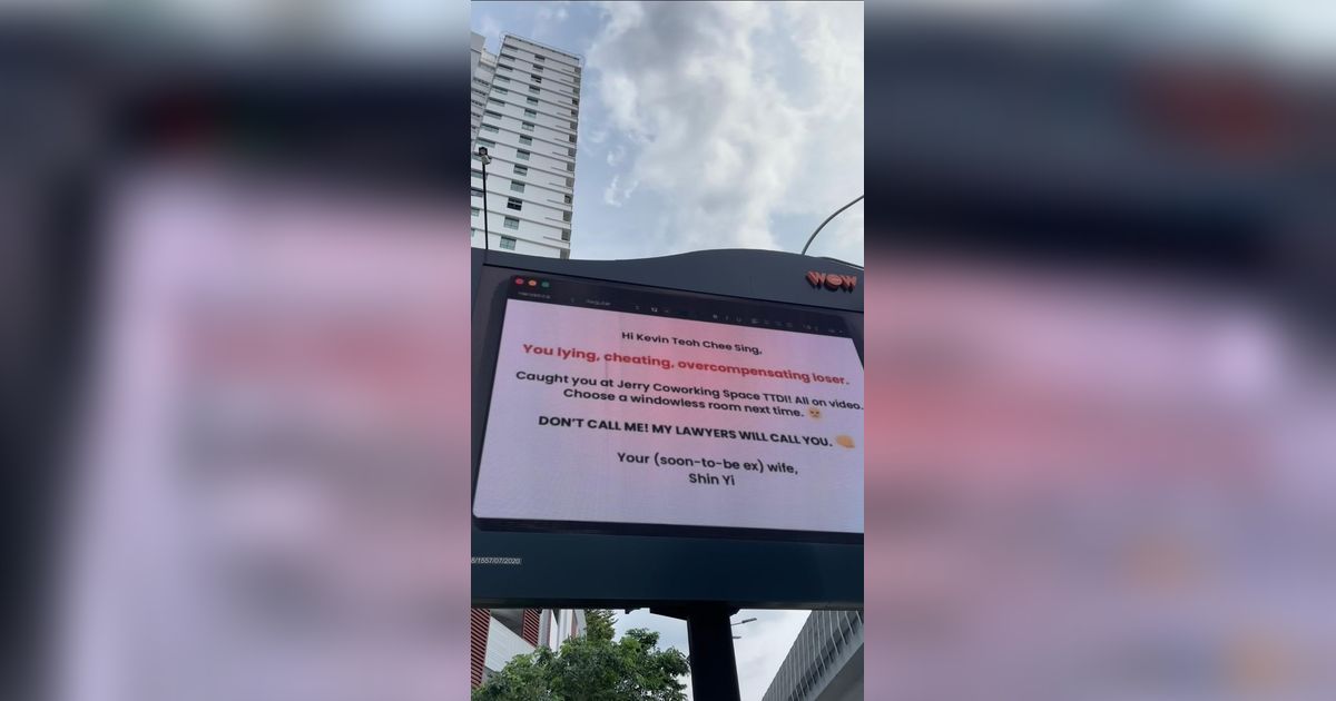 Viral Istri Pasang Billboard Bongkar Suami Selingkuh, Tapi Malah Dicurigai Netizen