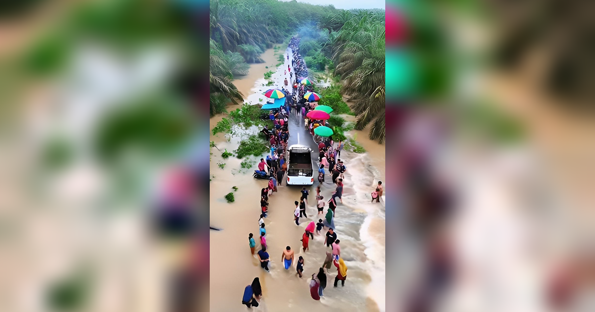 Cuma di Indonesia Lokasi Banjir Jadi Tempat Wisata, Banyak Pengunjung hingga Pedagang Kaki Lima