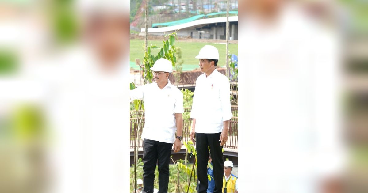Kunjungi Sumbu Kebangsaan IKN, Presiden Jokowi Lakukan Penanaman Pohon Bersama