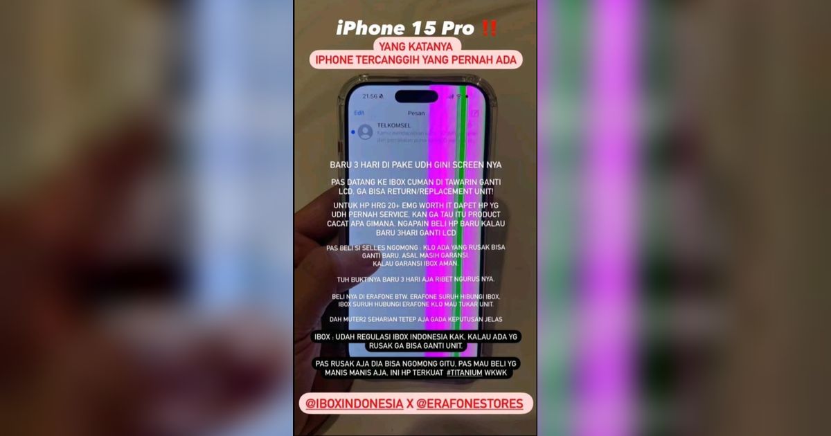 Erajaya Pastikan Keluhan Pembeli iPhone 15 Pro Baru Beli Rusak LCD Sudah Diselesaikan dengan Baik