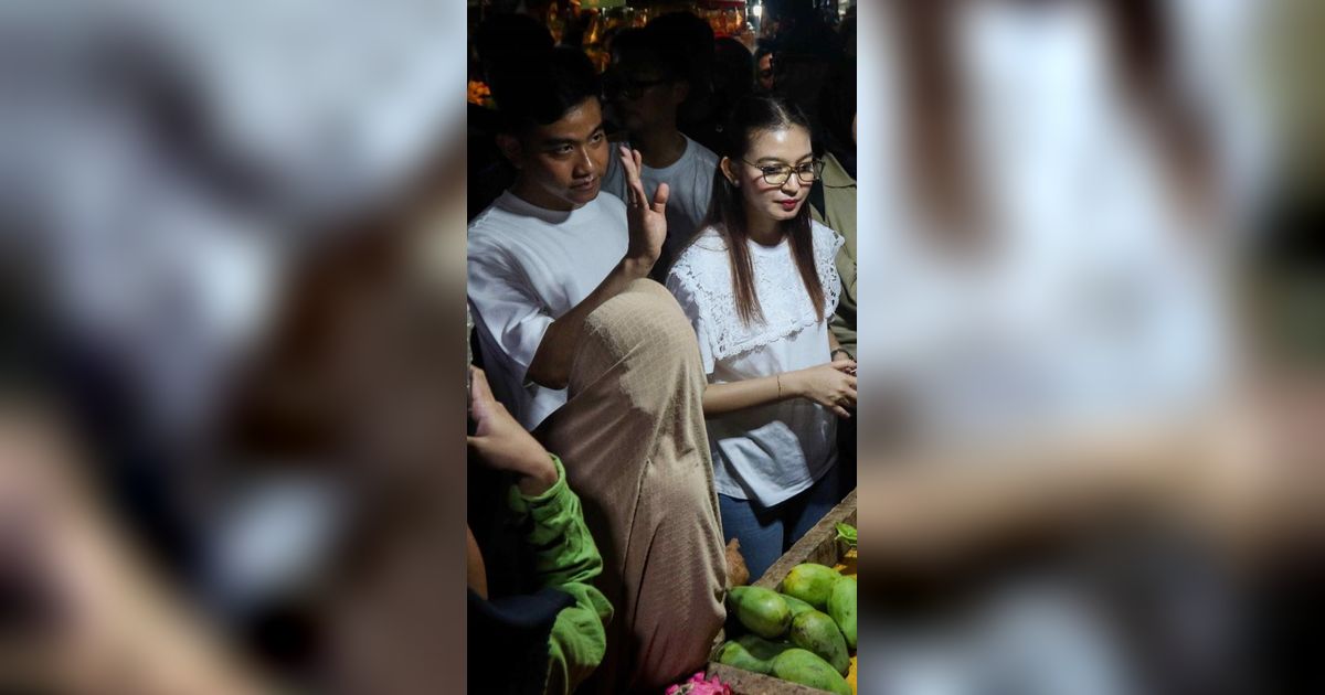 FOTO: Gaya Gibran dan Istri Blusukan ke Pasar Rawasari, Penampilan Cantik Selvi Jadi Pusat Perhatian