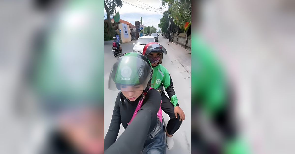 Driver Ojol Dibonceng Penumpang, Aksi Random Selebgram Bikin Ngakak