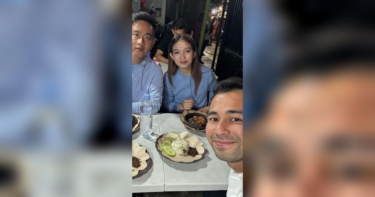 Potret Raffi Ahmad Temani Gibran Rakabuming dan Selvi Makan Bebek di Warung Kaki 5 'Makasi Sudah Mampir'