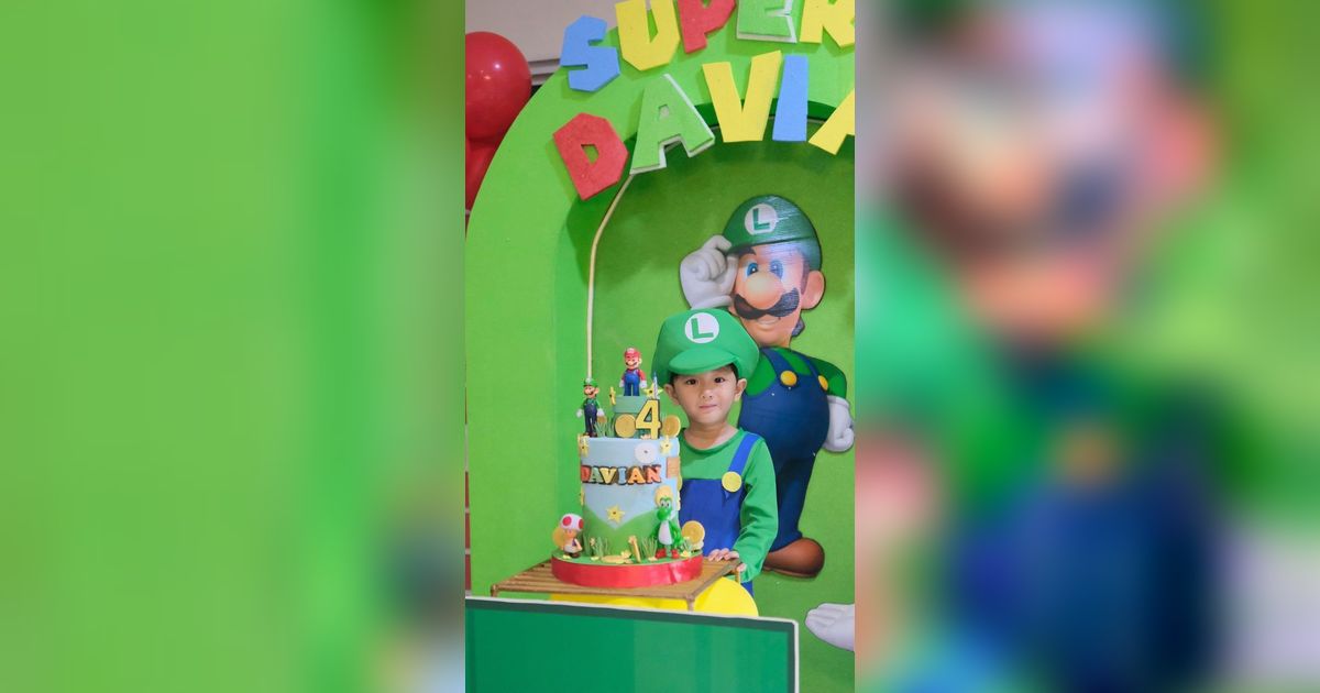 Bertema Mario Bros, Intip Momen Perayaan Ultah ke-4 Davian Anak Ryana Dea