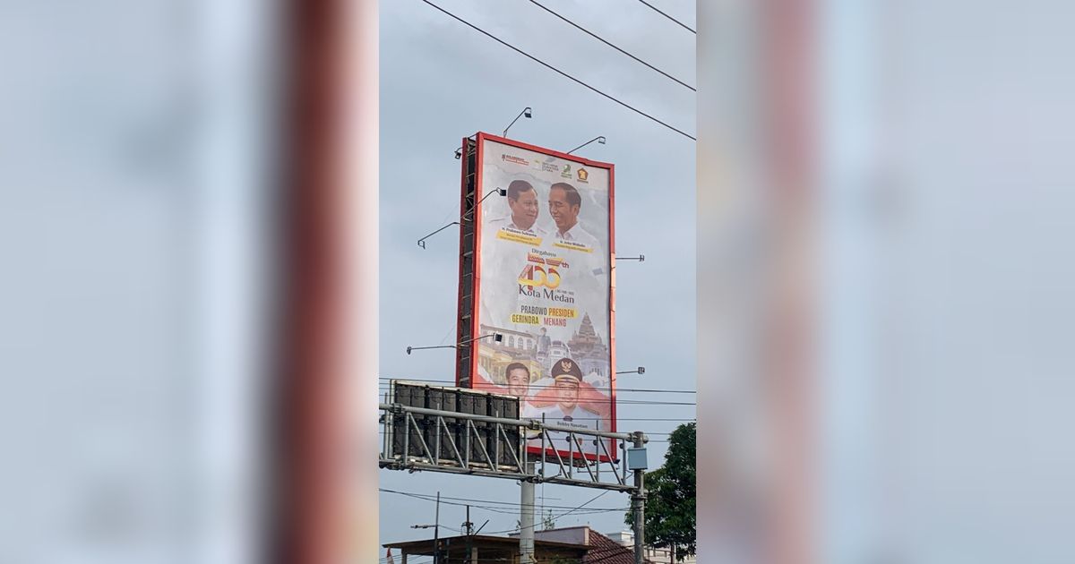 Mulai Bermunculan Spanduk Prabowo Bareng Jokowi juga Bobby di Medan