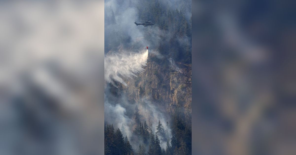 FOTO: Dampak Gelombang Panas Kian Meluas, Hutan Pegunungan di Swiss yang Identik Beriklim Sejuk Terbakar