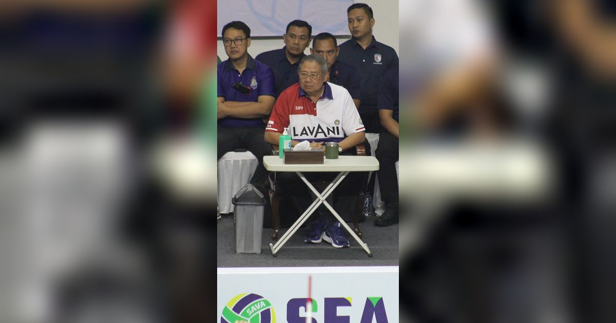 FOTO: Wajah Tegang SBY Saksikan Timnas Voli Putra Indonesia Hajar Vietnam di SEA V League 2023