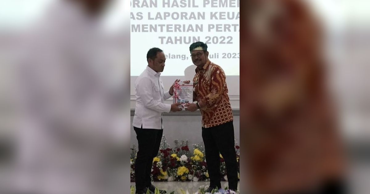 BPK Apresiasi Laporan Keuangan Kementan Tahun 2022